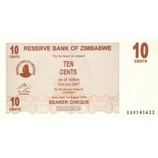 P35 Zimbabwe - 10 Cents Year 2006/2007 (Bearer Cheque)